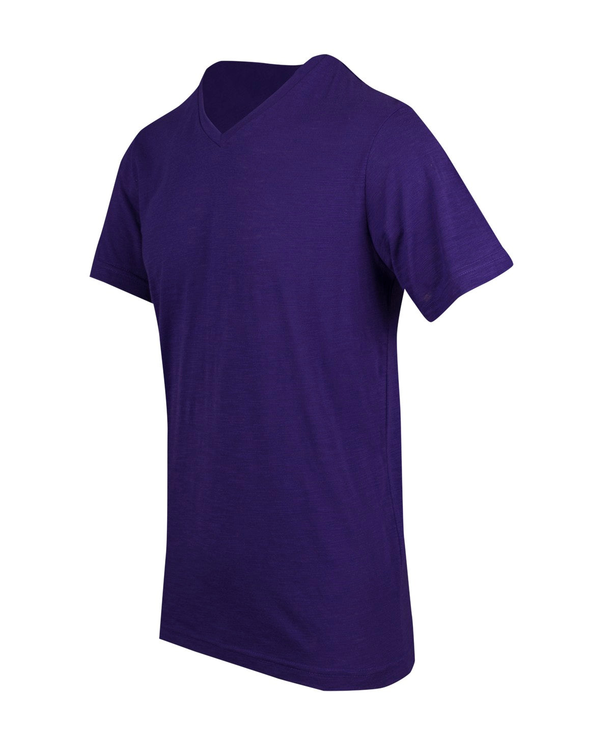 Men's  / Unisex Raw Cotton Wave  V Neck T-shirt - New Grape - Side