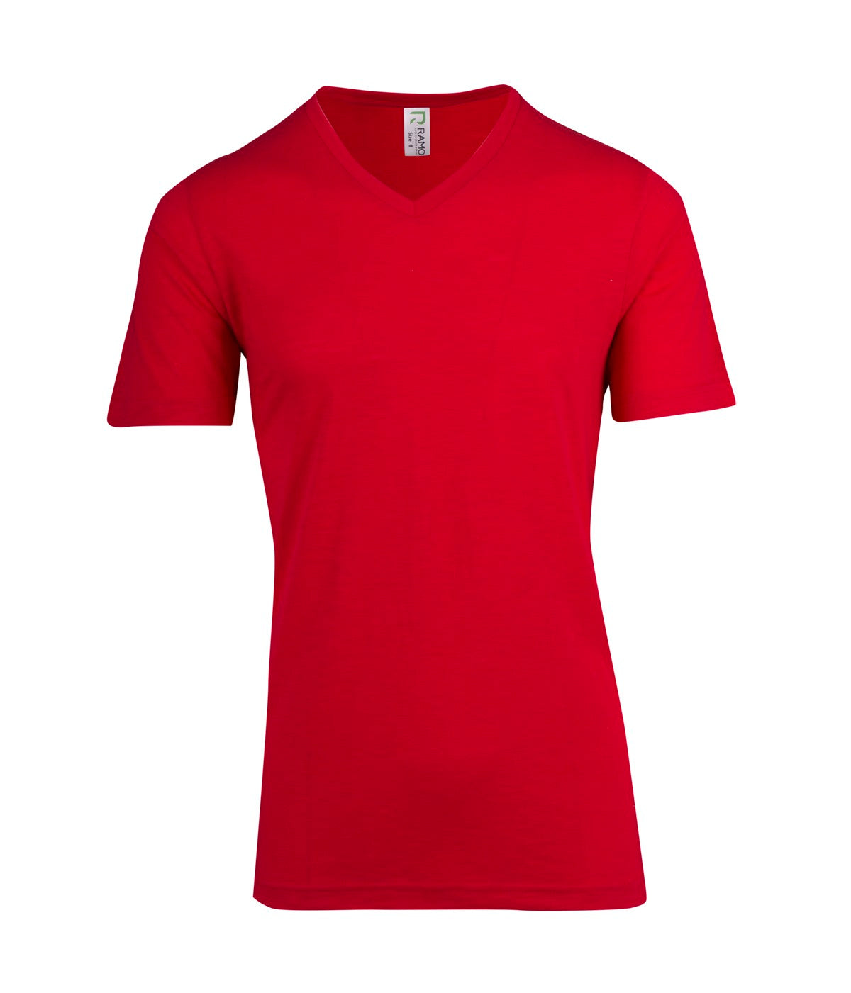 Men's  / Unisex Raw Cotton Wave  V Neck T-shirt - Red - Front