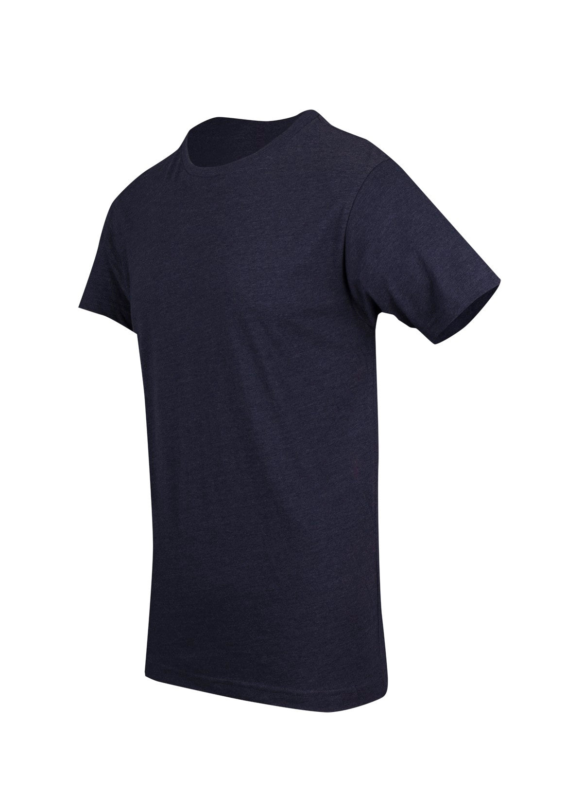 Men's / Unisex Marl Crew Neck T-shirt - Navy Marl - Side