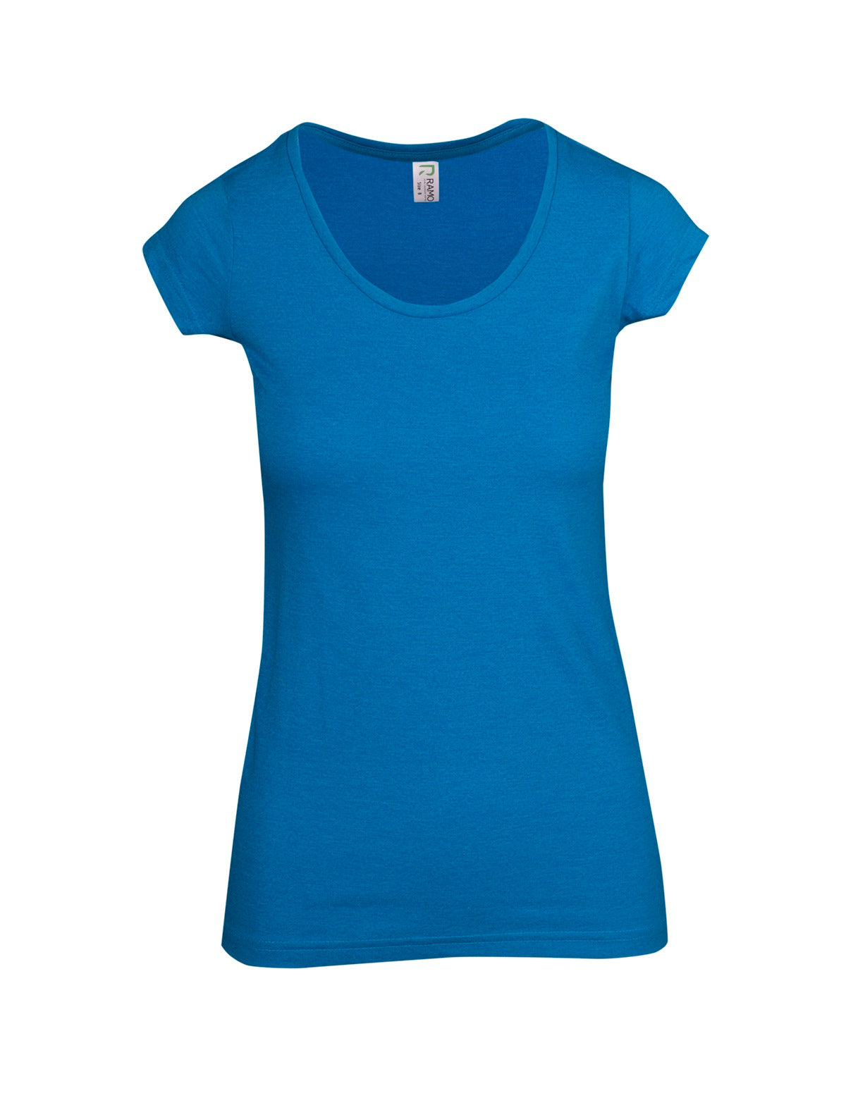 Womens Marl Scoop Neck T-shirt - Azure Marl - Front