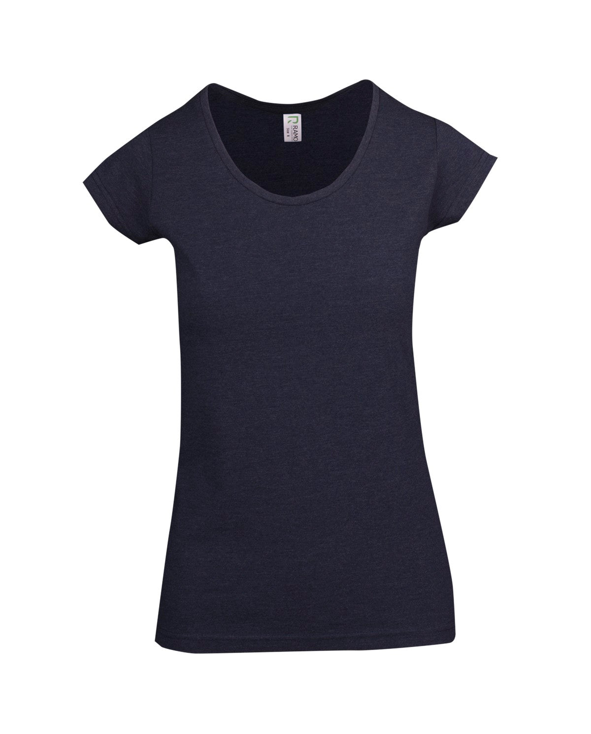 Womens Marl Scoop Neck T-shirt - Navy Marl - Front