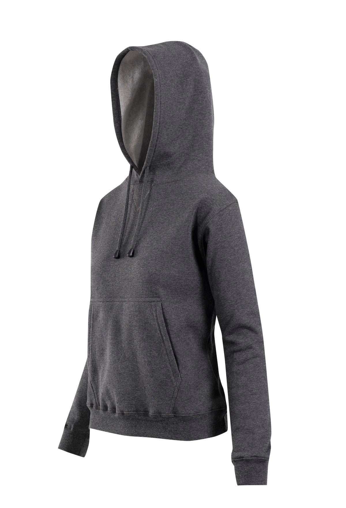 Womens/Juniors Kangaroo Pocket Hoodies - Dark Marl - Side