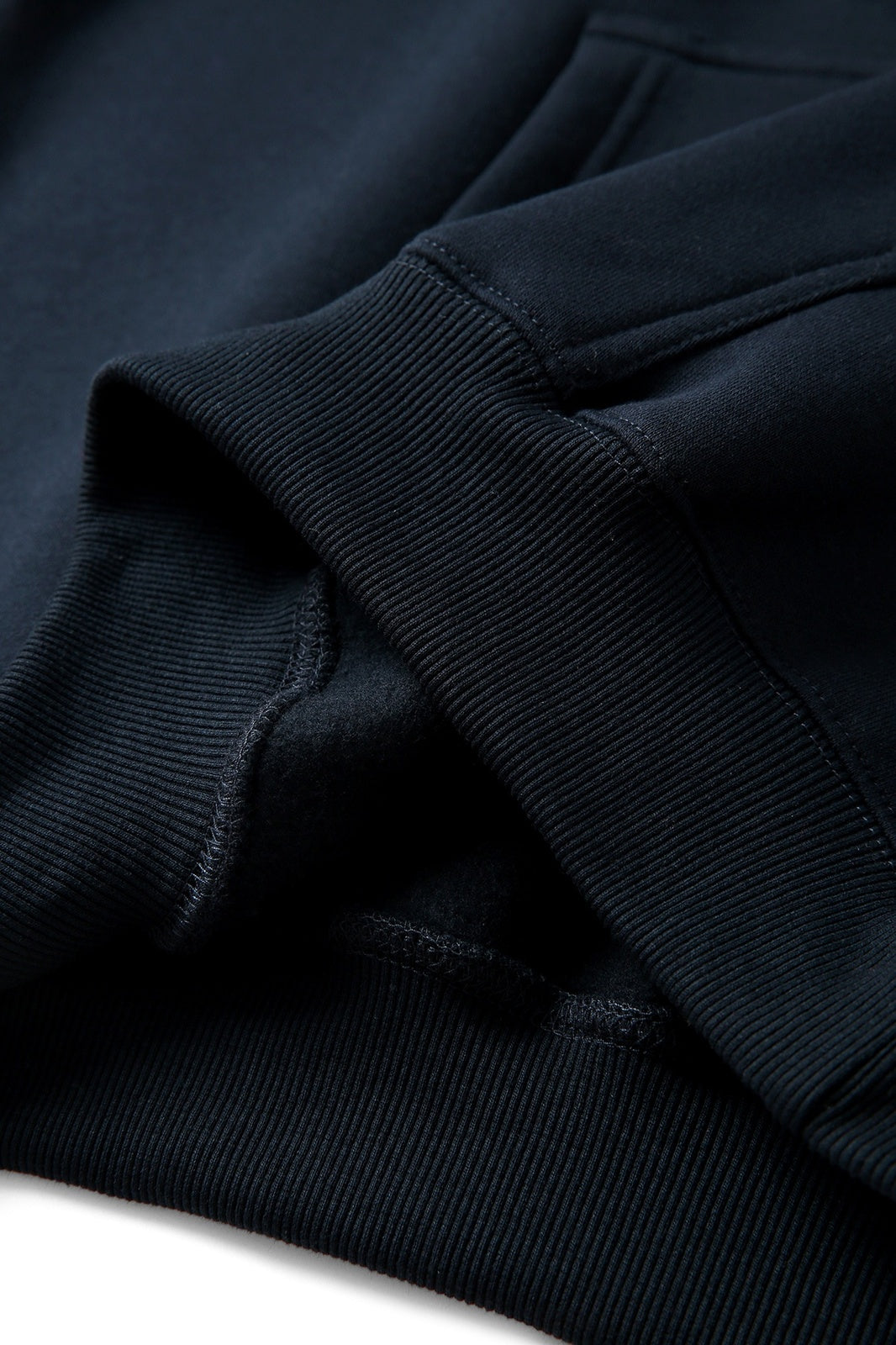 Womens/Juniors Kangaroo Pocket Hoodies - Navy Blue - View