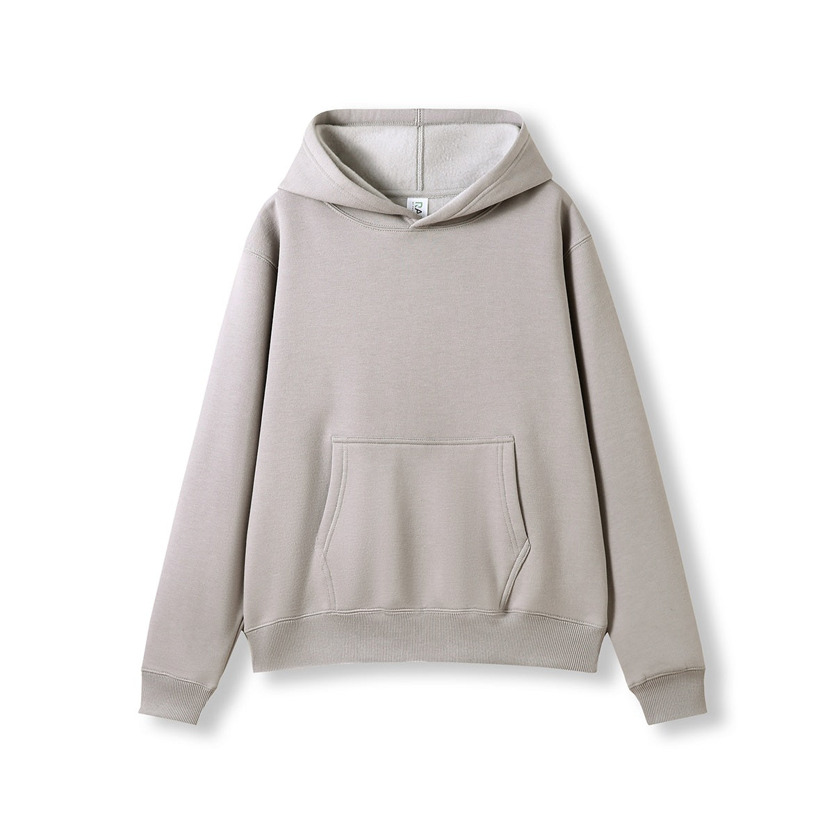 Womens/Juniors Kangaroo Pocket Hoodies Max (Print Area) - Stone Grey - Front