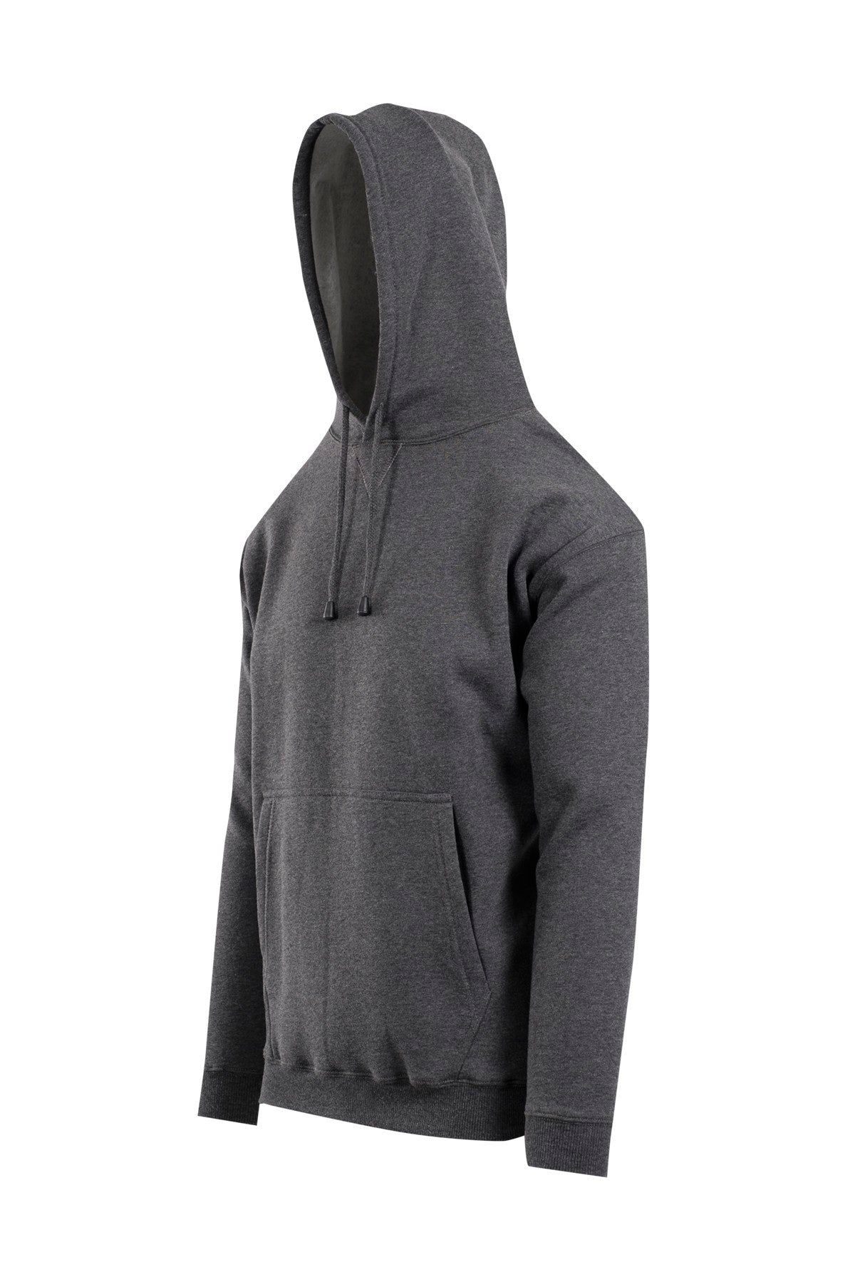 Mens Kangaroo Pocket Hoodies - Dark Marl - Side