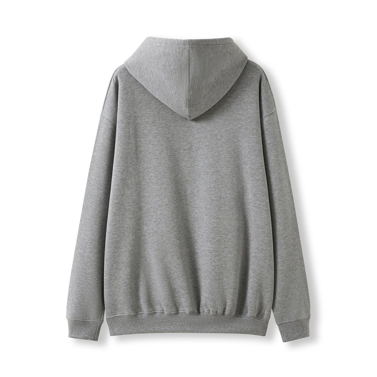 Mens Kangaroo Pocket Hoodies - Grey Marl - Back