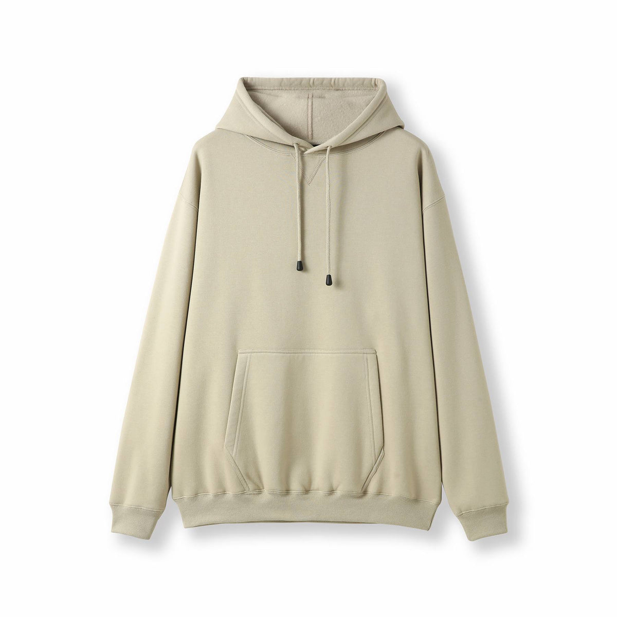 Mens Kangaroo Pocket Hoodies - Sand - Front