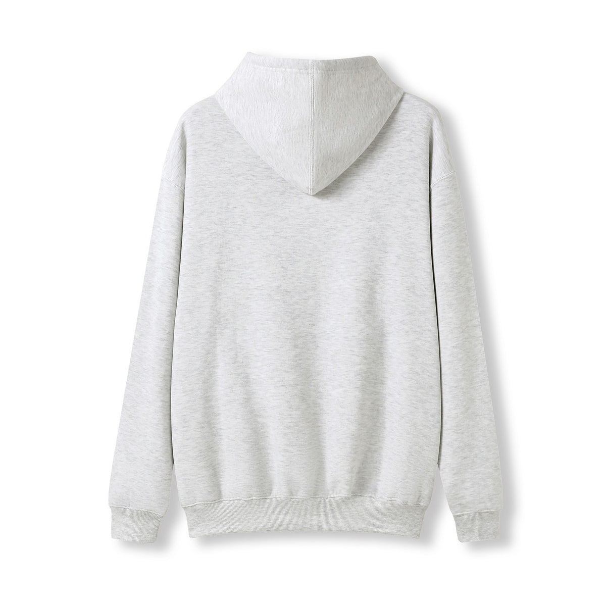 Mens Kangaroo Pocket Hoodies - Snow Marl - Back