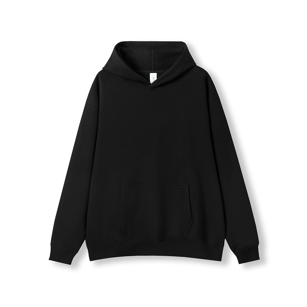 Mens Kangaroo Pocket Hoodies Max (Print Area) - Black