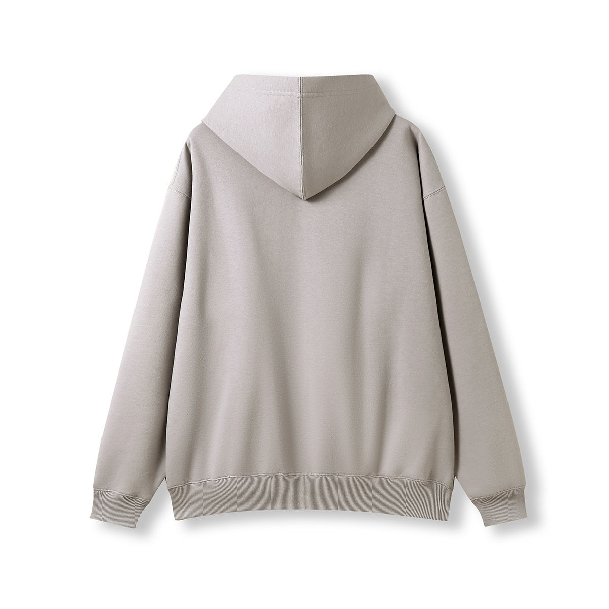 Mens Kangaroo Pocket Hoodies Max (Print Area) - Stone Grey - Back
