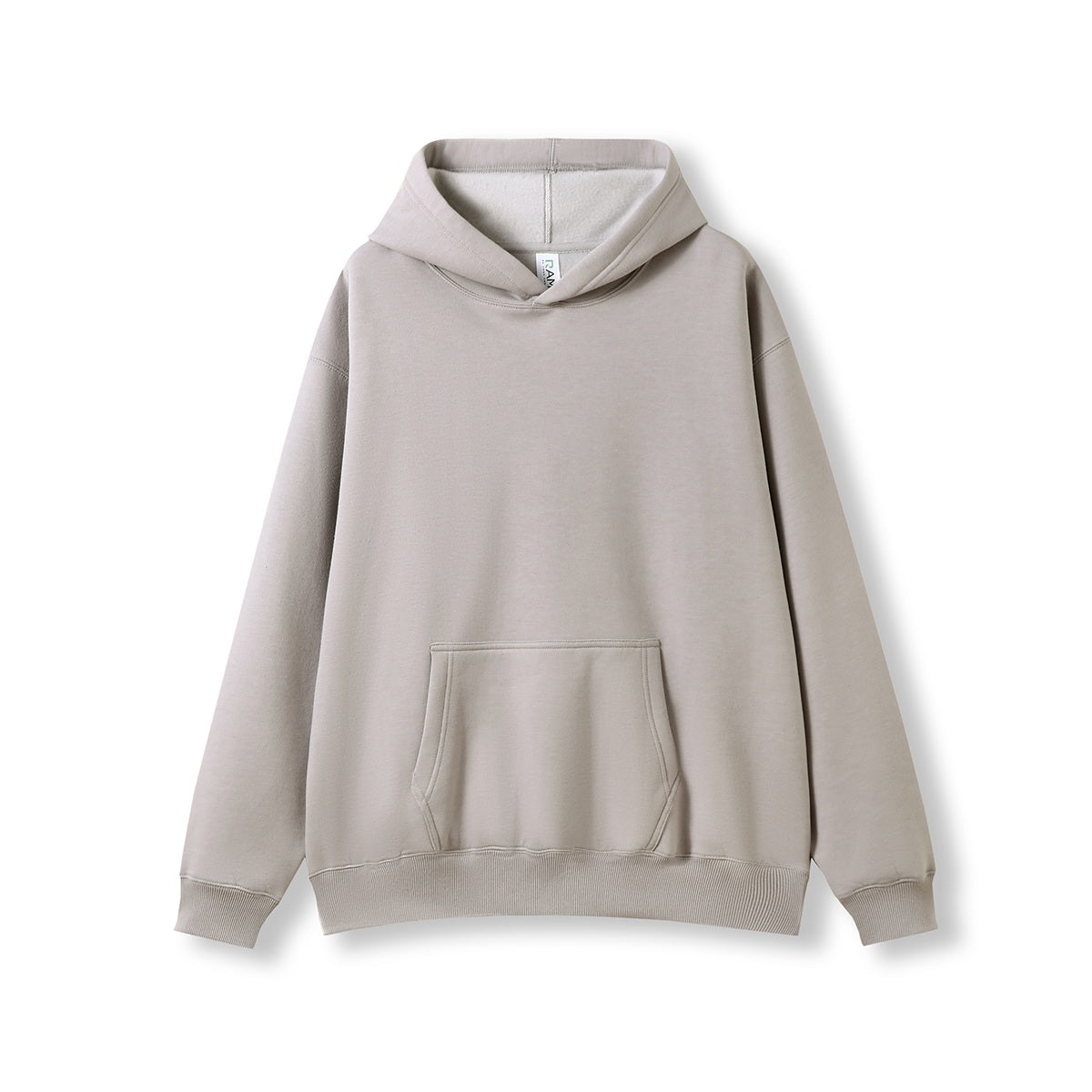 Mens Kangaroo Pocket Hoodies Max (Print Area) - Stone Grey