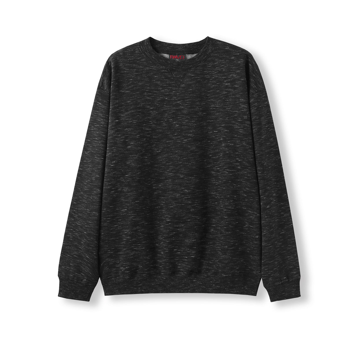 Adult Poly cotton fleece sloppy joe - Black Marl - Front