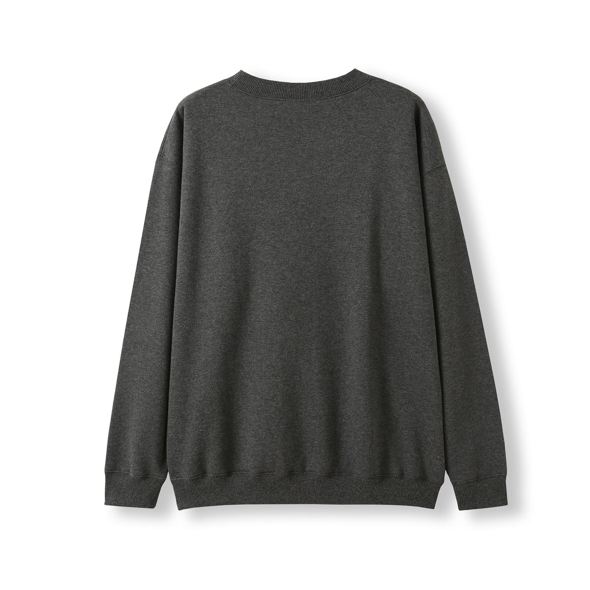 Adult Poly cotton fleece sloppy joe - Dark Marl - Back