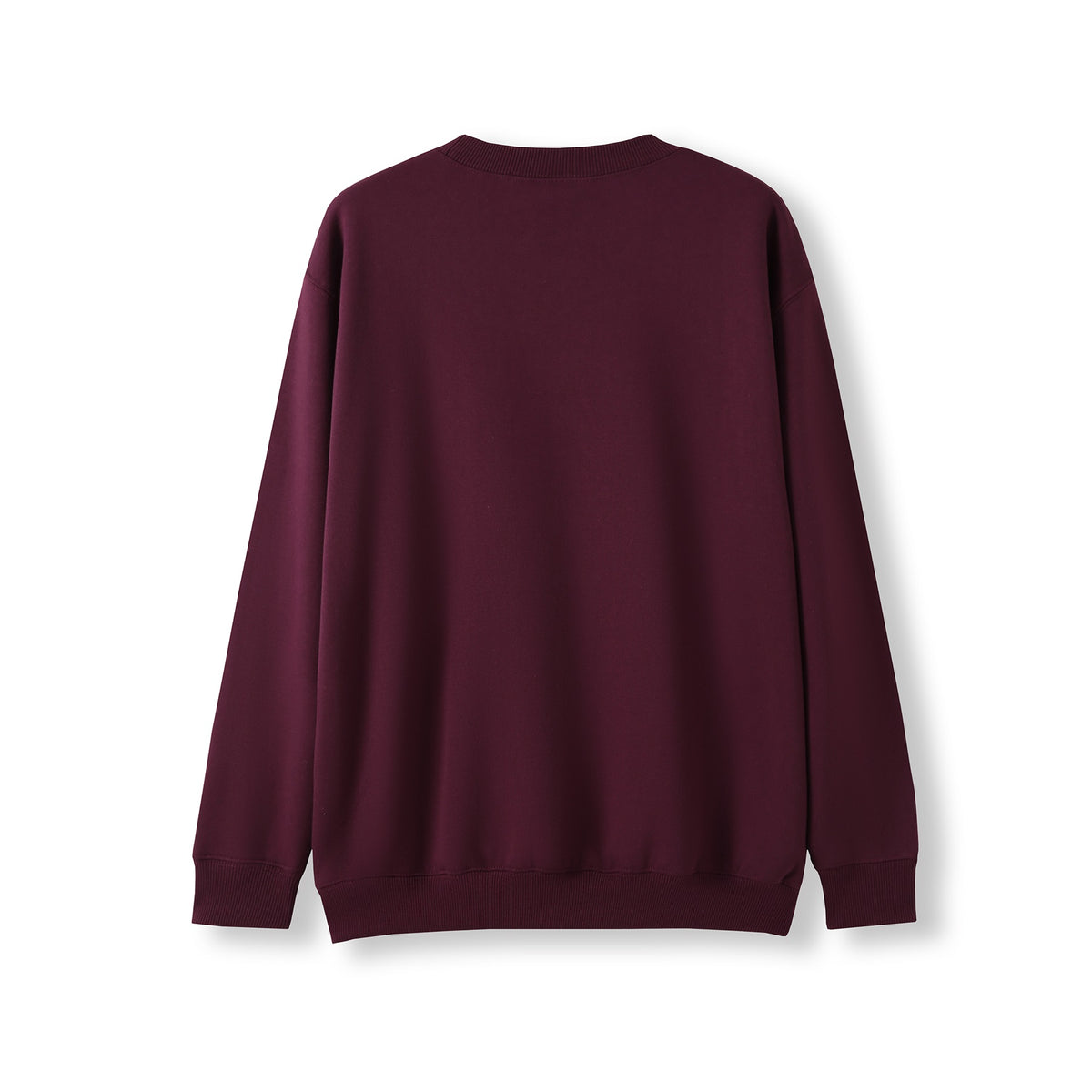 Adult Poly cotton fleece sloppy joe - Maroon - Back