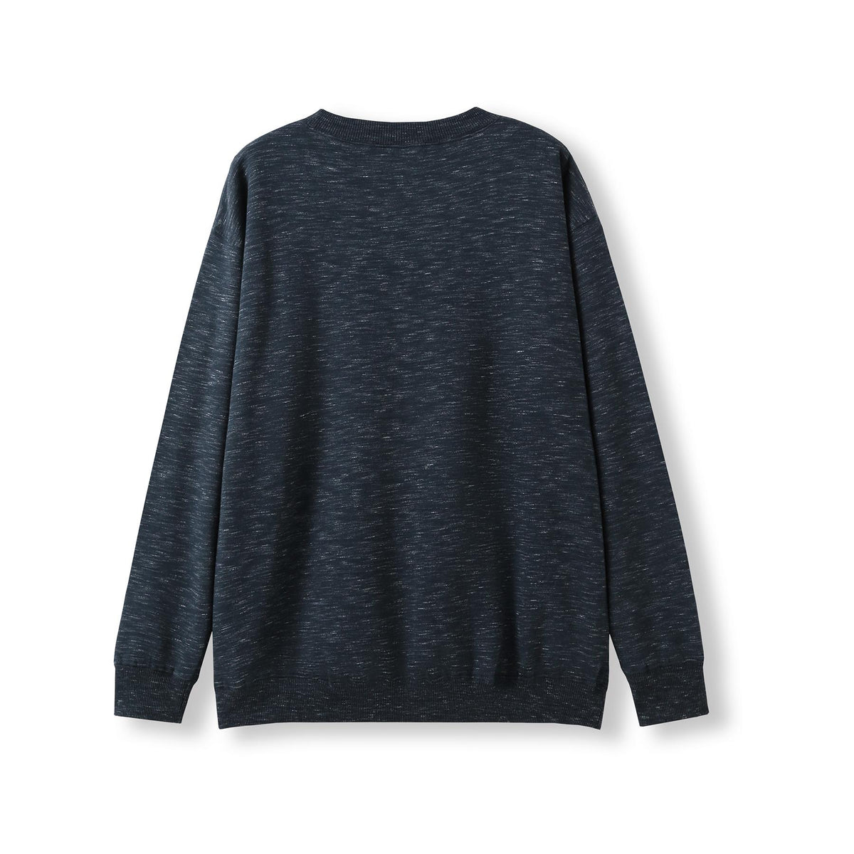Adult Poly cotton fleece sloppy joe - Navy Marl - Back