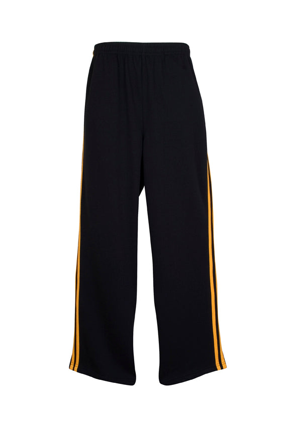 Mens Striped Track Pants - Black/Gold - Front