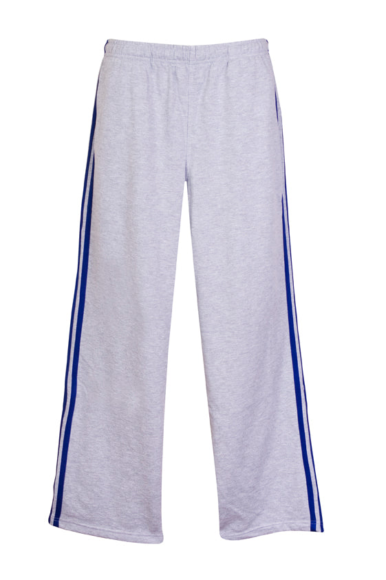 Mens Striped Track Pants - Grey Marl/Navy - Front