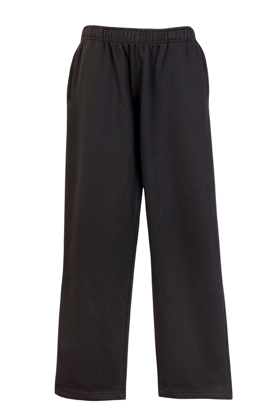 Mens Fleece Track Pants - Black - Front