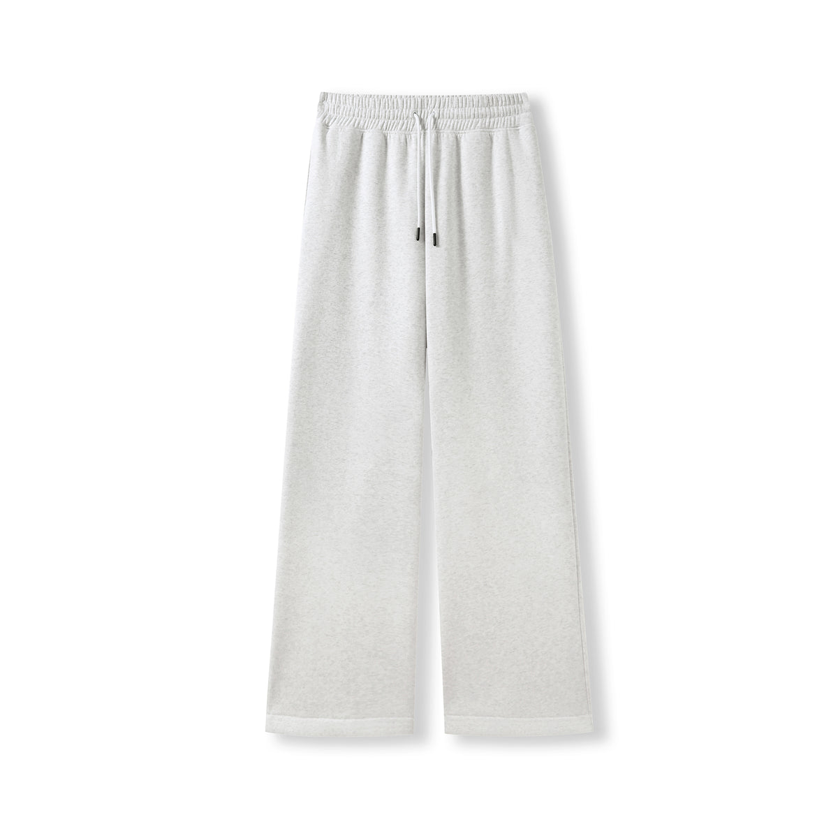 Unisex Wide leg fleece pants - Snow Marl - Front