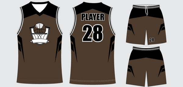 Sublimated basketball uniform design #609: jersey front, back and shorts
