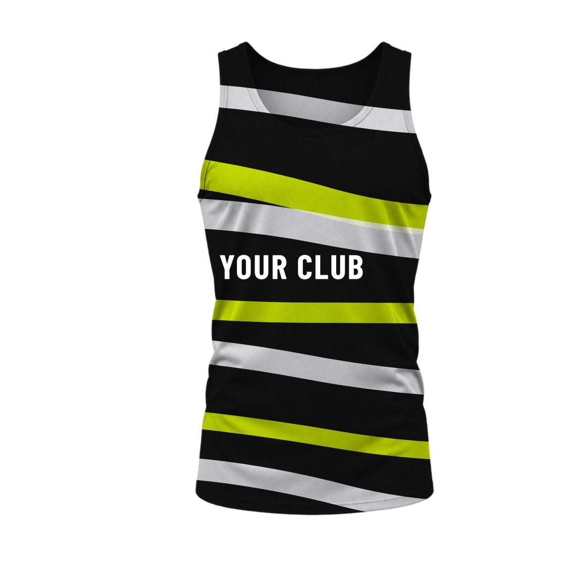 Brush Netball Top: sublimated netball design, front view