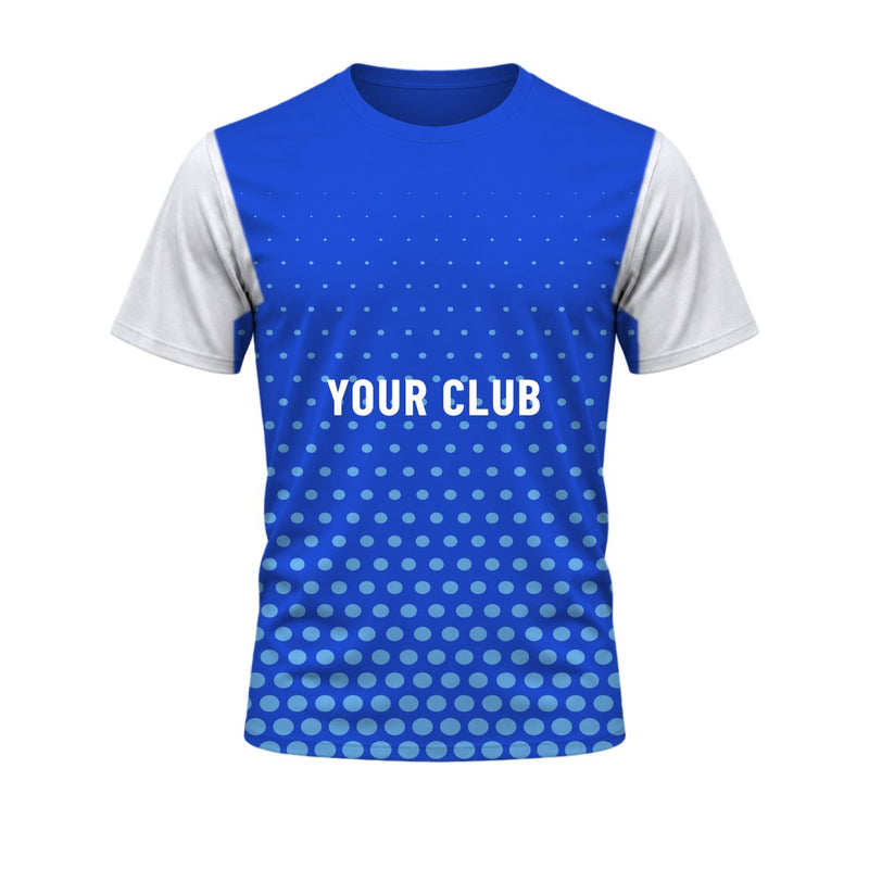 Halftone Rise Soccer Jersey: sublimated soccer design, front view