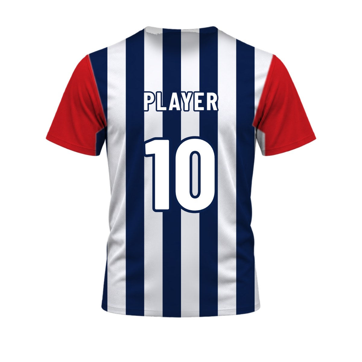 Pinstripe Classic Soccer Jersey: sublimated soccer design, back view