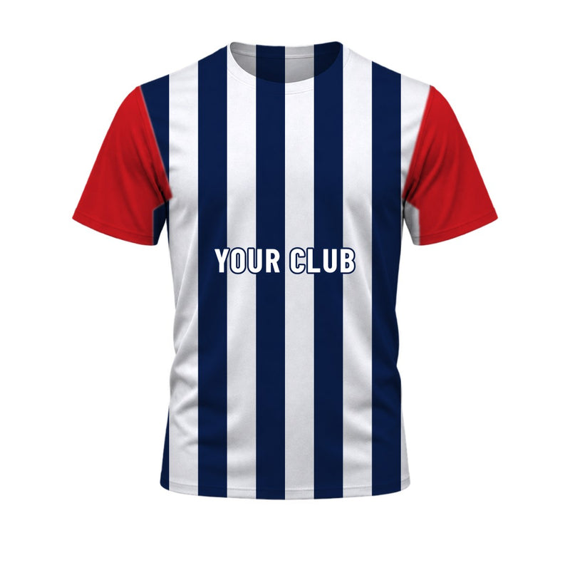 Pinstripe Classic Soccer Jersey: sublimated soccer design, front view