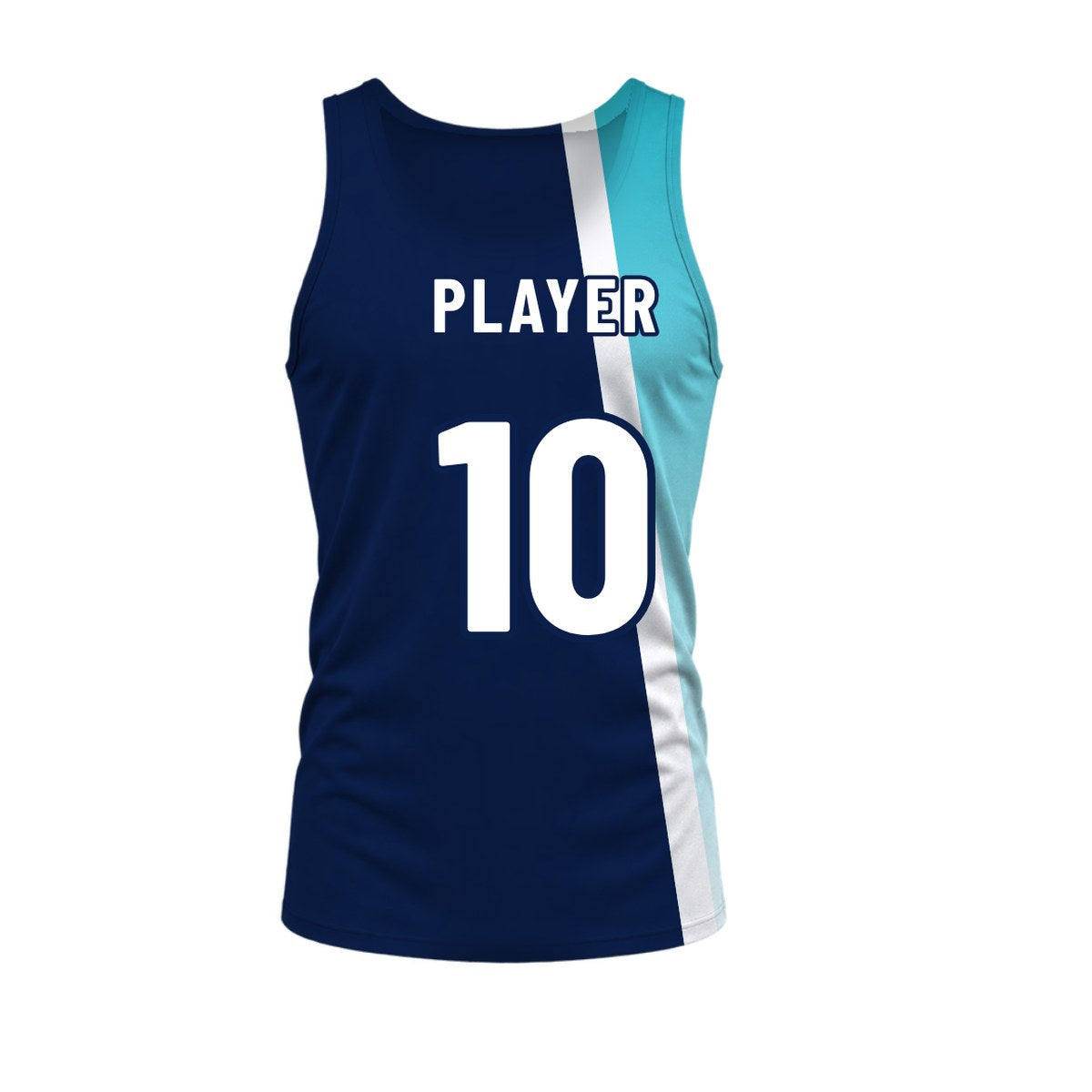 Side Fade Netball Top: sublimated netball design, back view