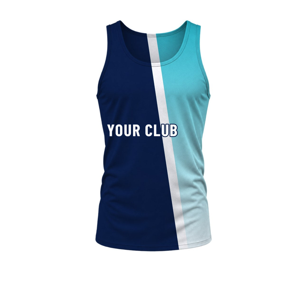 Side Fade Netball Top: sublimated netball design, front view