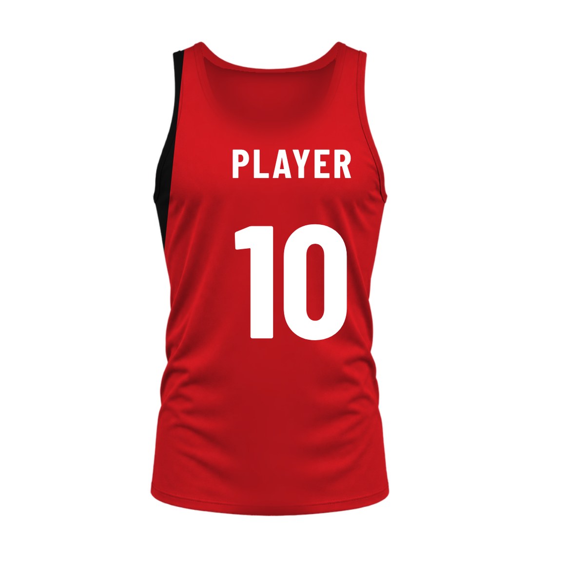 Side Stripe Basketball Singlet: sublimated basketball design, back view