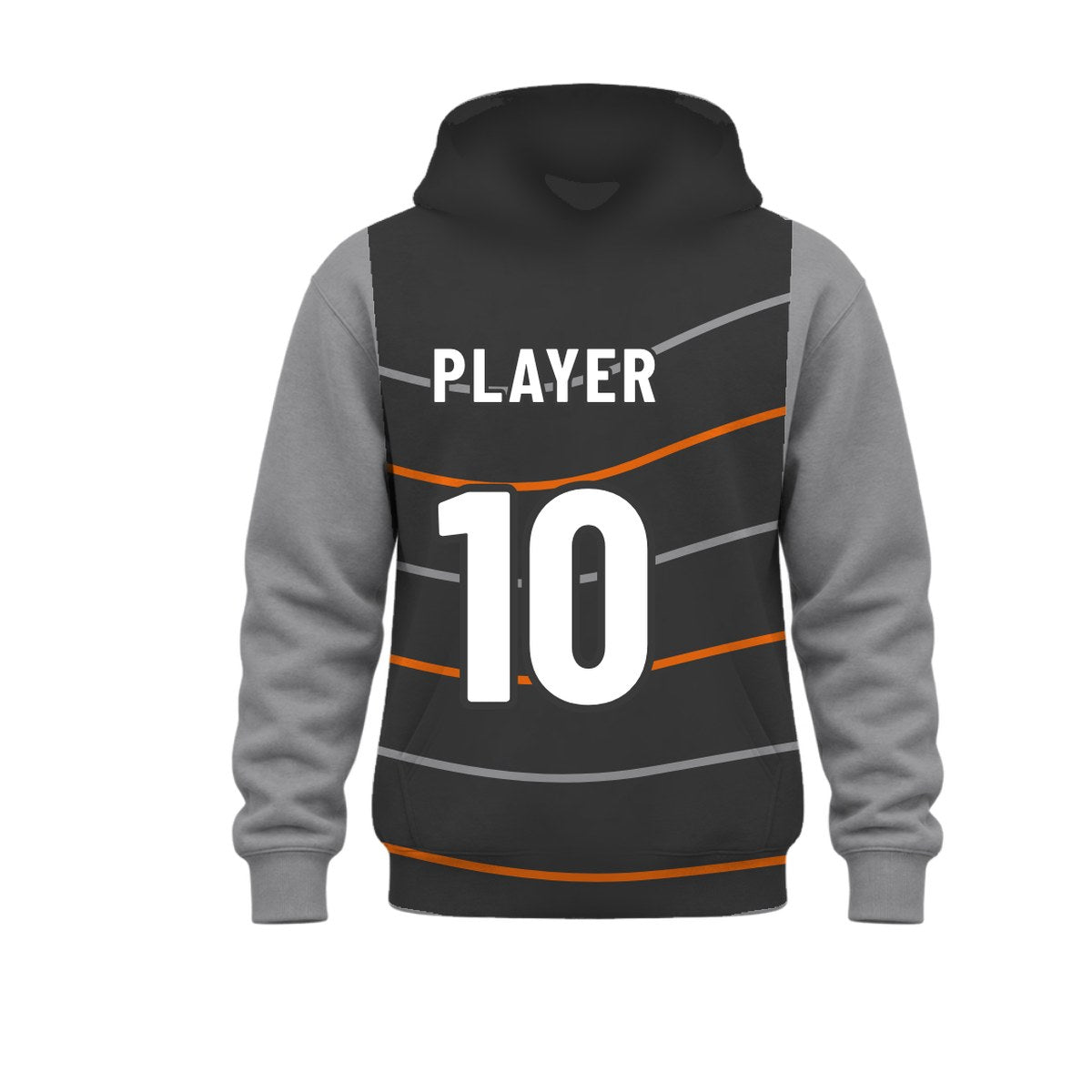 Topo Fishing Hoodie: sublimated fishing design, back view