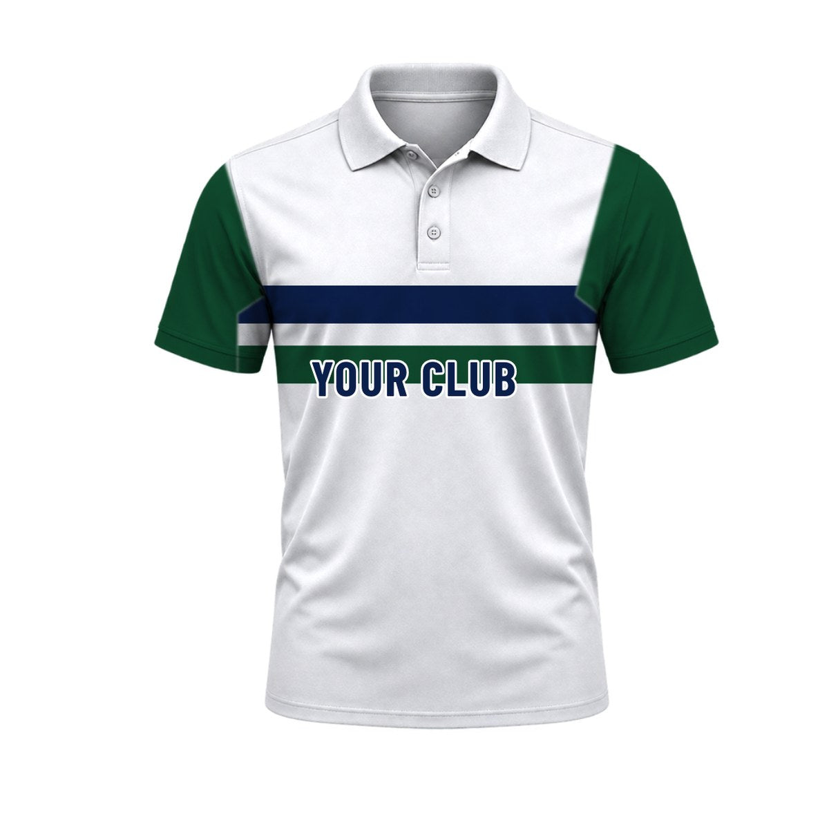 Whites Trim Cricket Polo: sublimated cricket design, front view