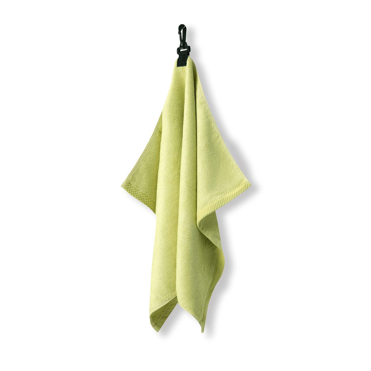 Bamboo Golf Towel with plastic hook - Lime - Back