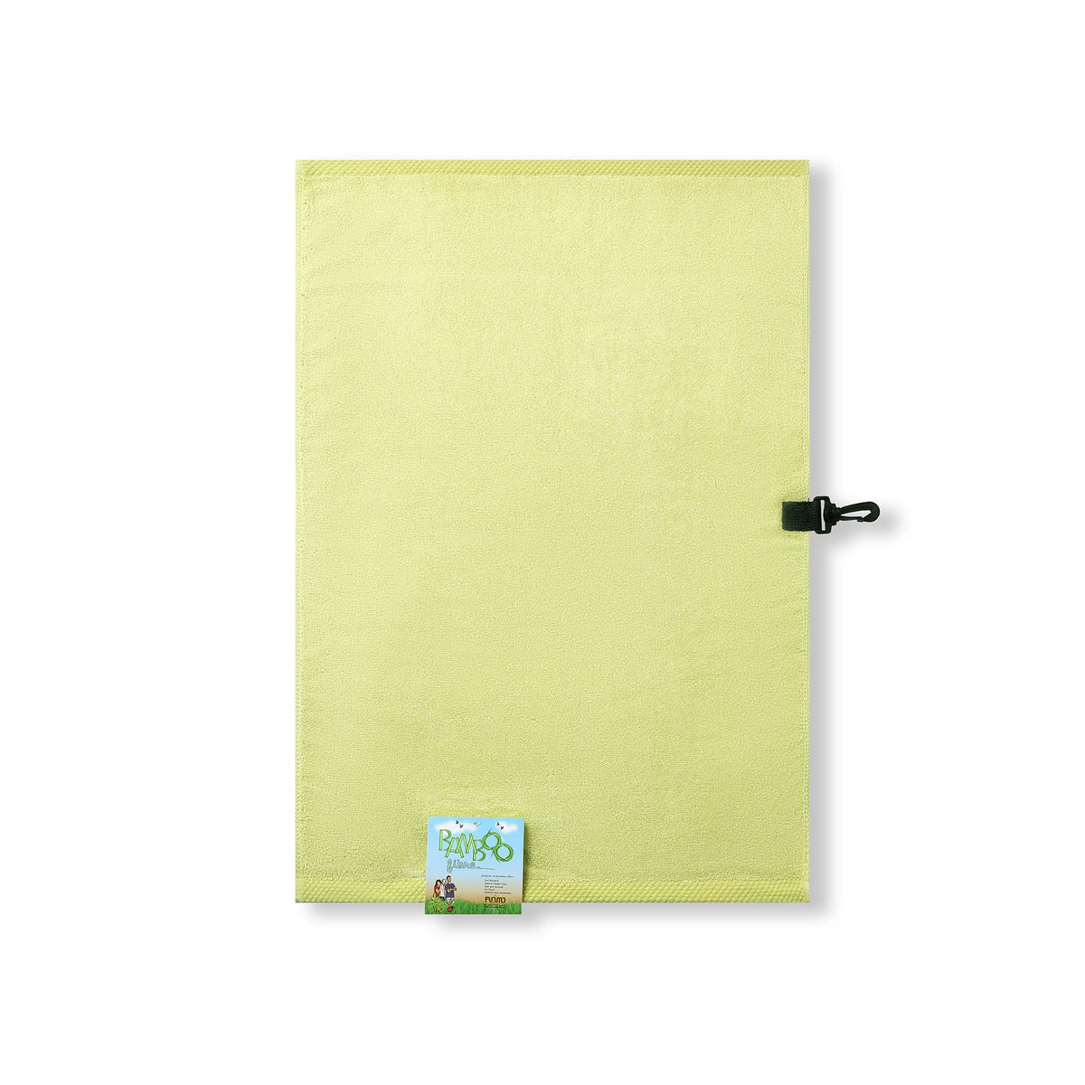 Bamboo Golf Towel with plastic hook - Lime - Front