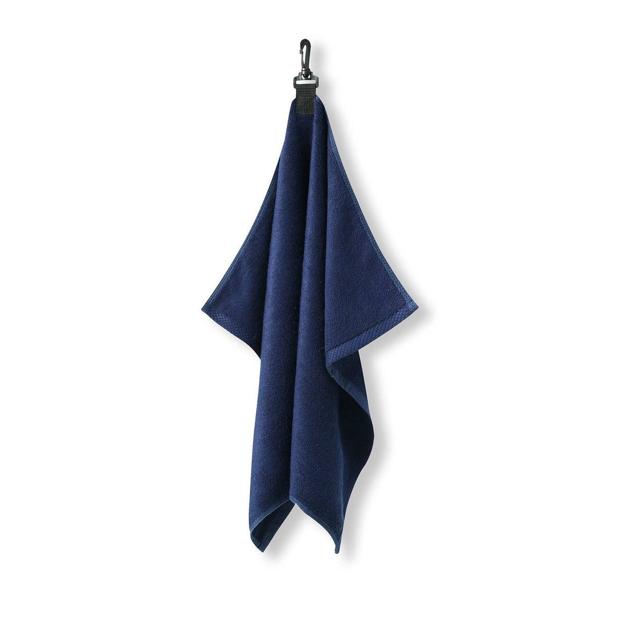 Bamboo Golf Towel with plastic hook - Navy Blue - Back