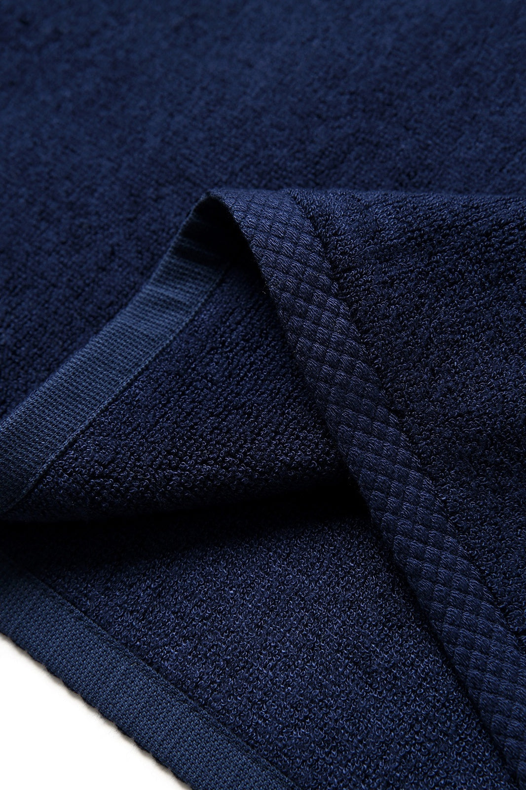 Bamboo Golf Towel with plastic hook - Navy Blue - View