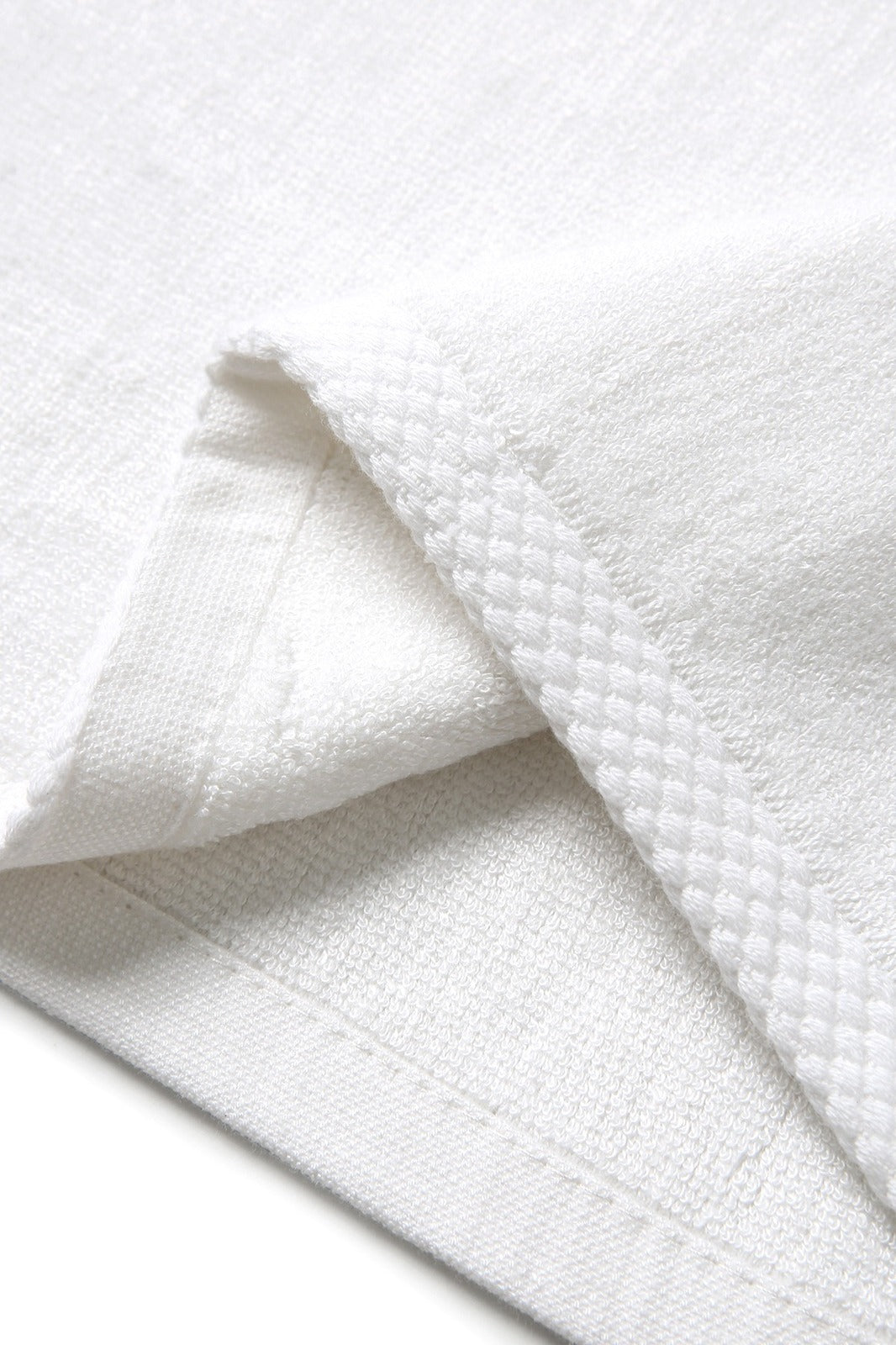 Bamboo Golf Towel with plastic hook - White - View