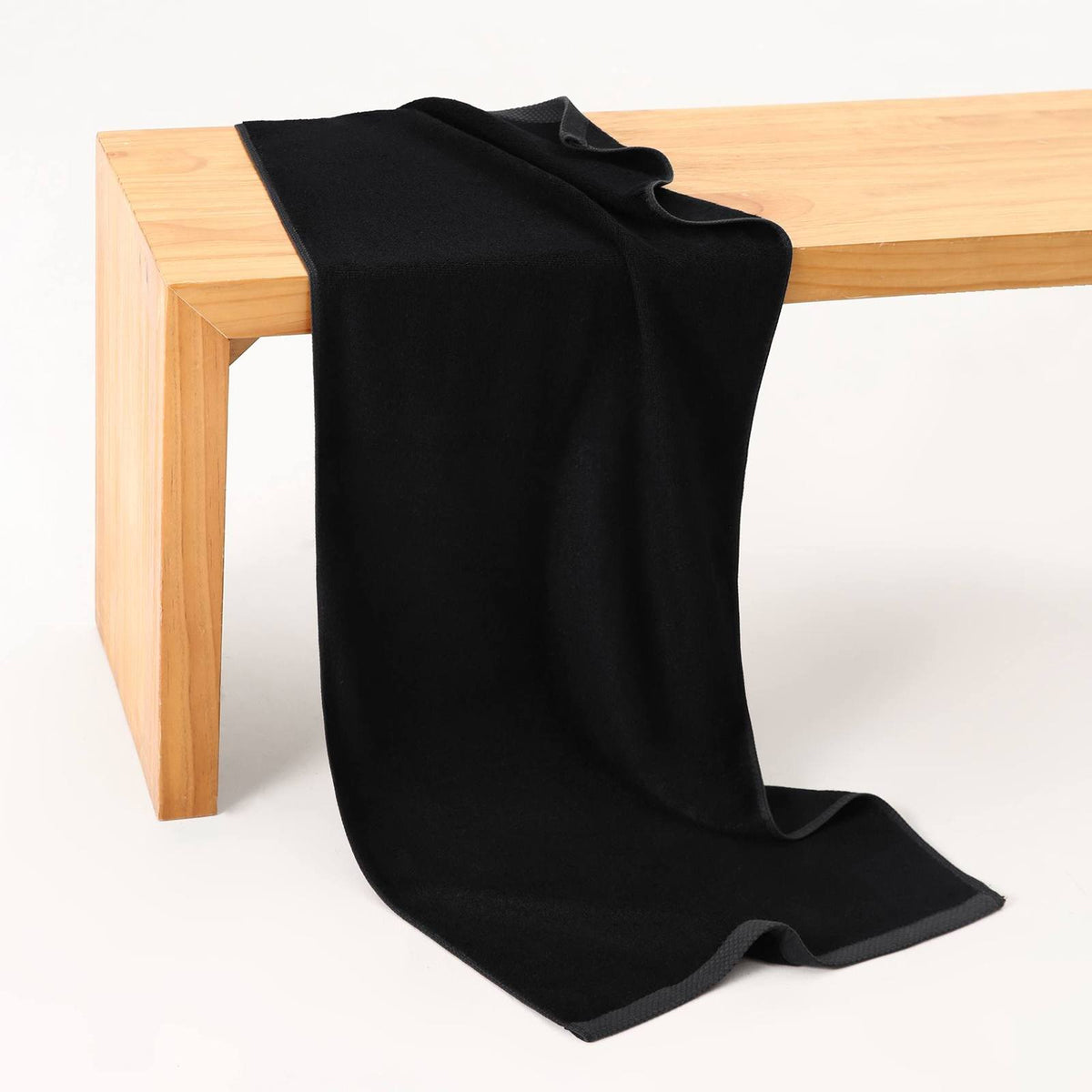 Bamboo Fitness Towel - Black - Back