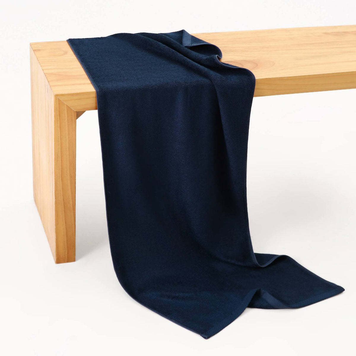 Bamboo Fitness Towel - Navy Blue - Back