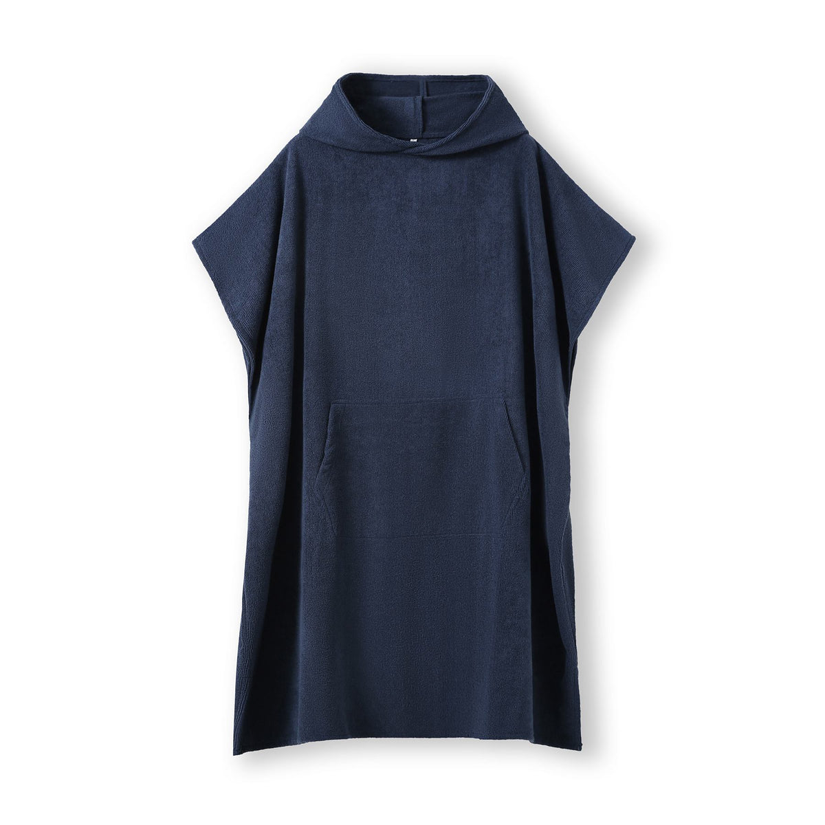 Adult's 300gsm polyester/nylon hooded towel with kangaroo pocket - Navy Blue - Front