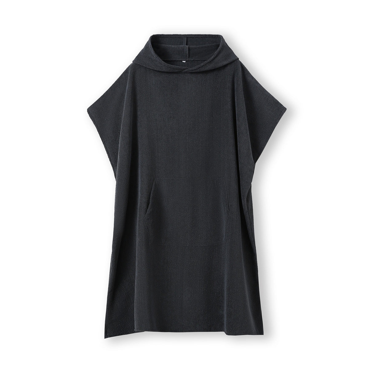Adult's 300gsm polyester/nylon hooded towel with kangaroo pocket - Charcoal - Front