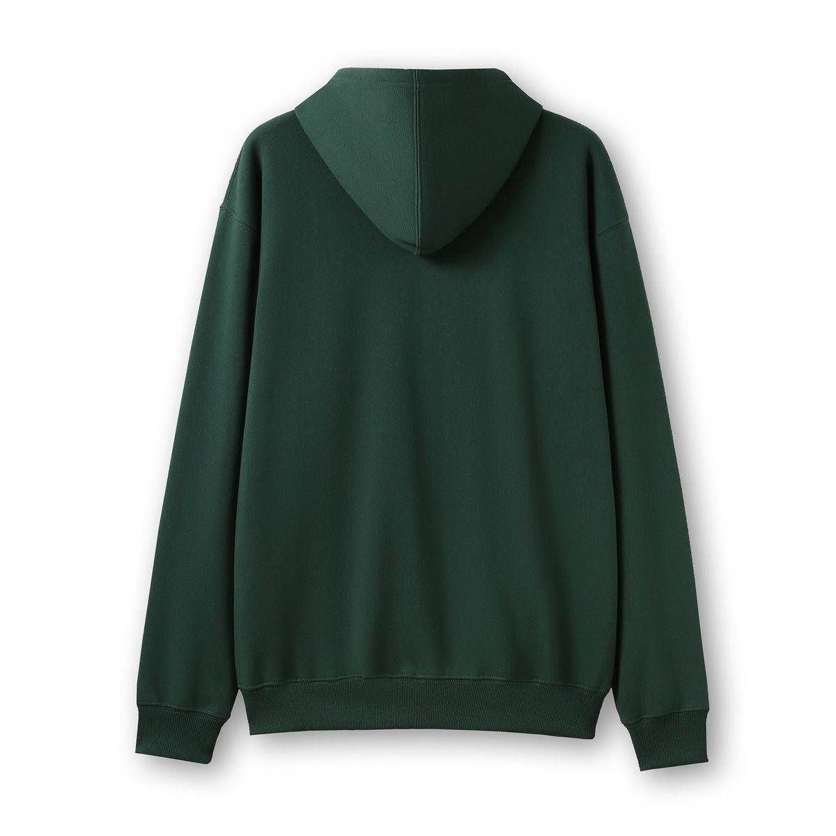 Mens Zip Hoodies with Pocket - Bottle Green - Back