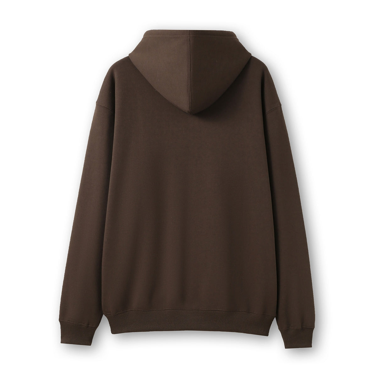 Mens Zip Hoodies with Pocket - Brown - Back