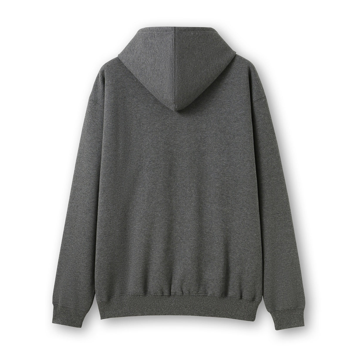 Mens Zip Hoodies with Pocket - Dark Marl - Back