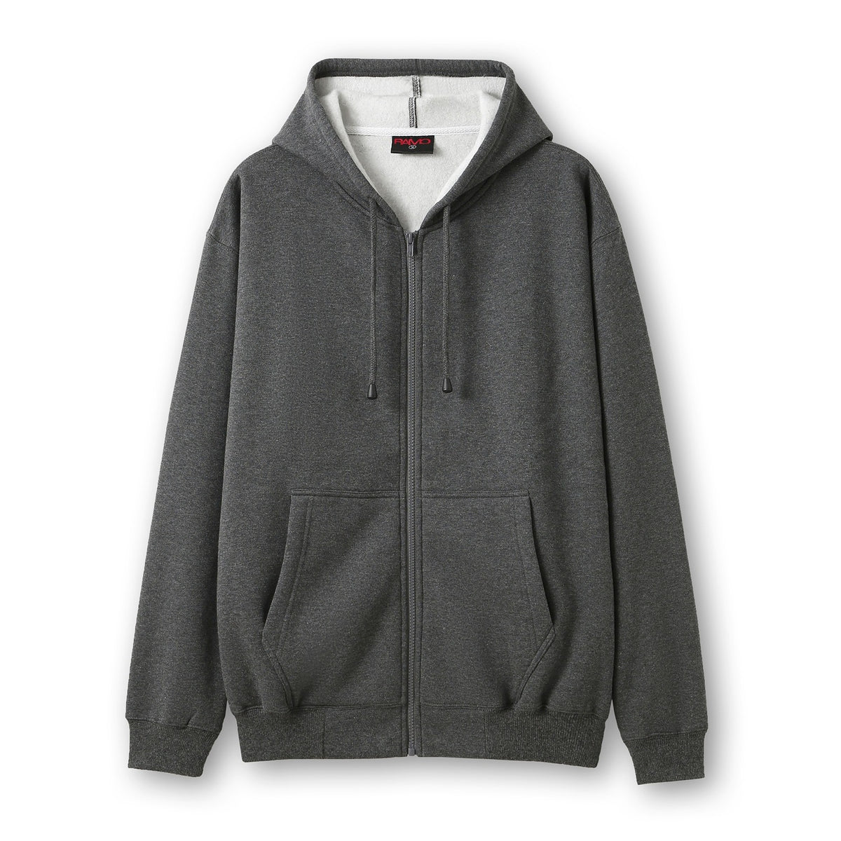 Mens Zip Hoodies with Pocket - Dark Marl - Front