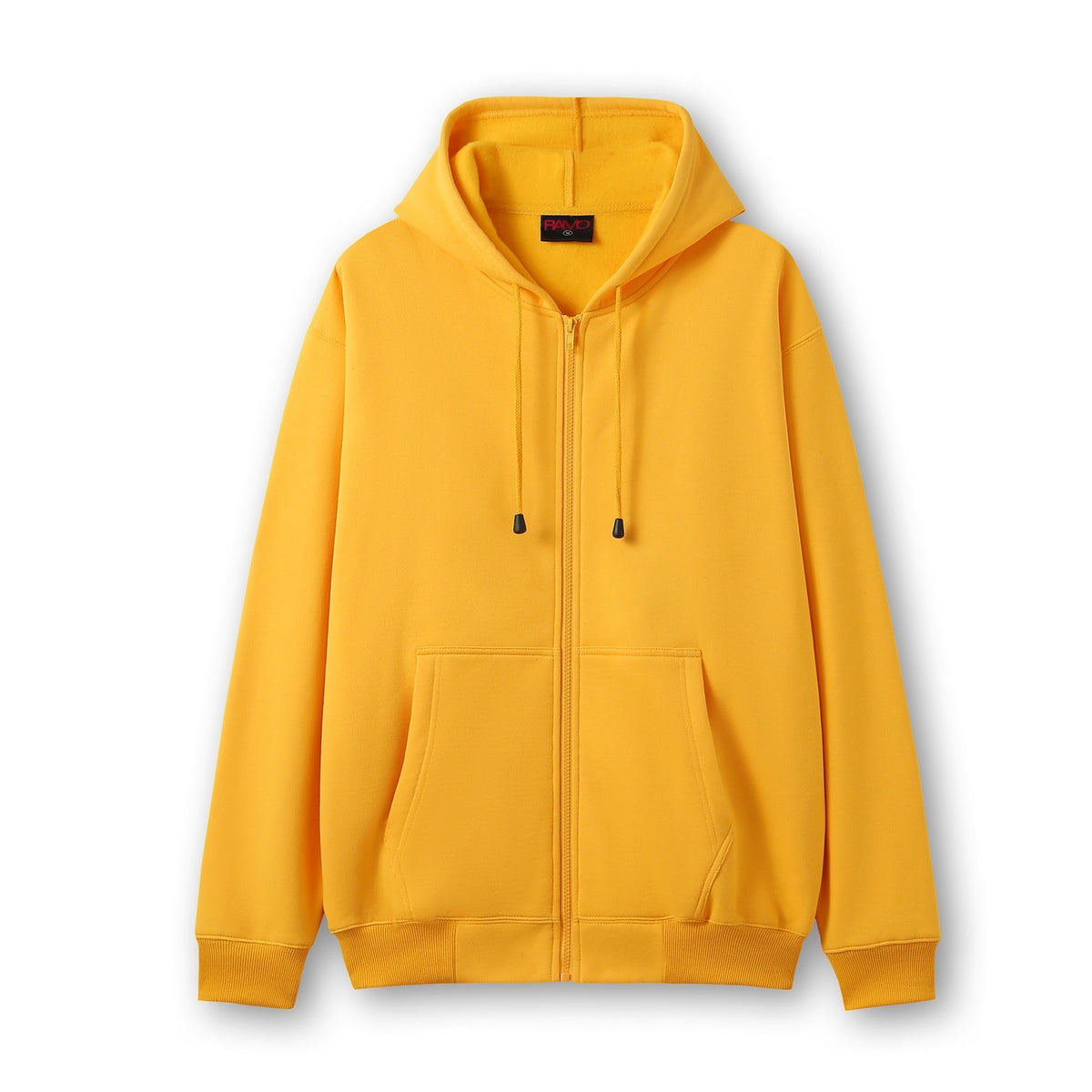 Mens Zip Hoodies with Pocket - Gold - Front
