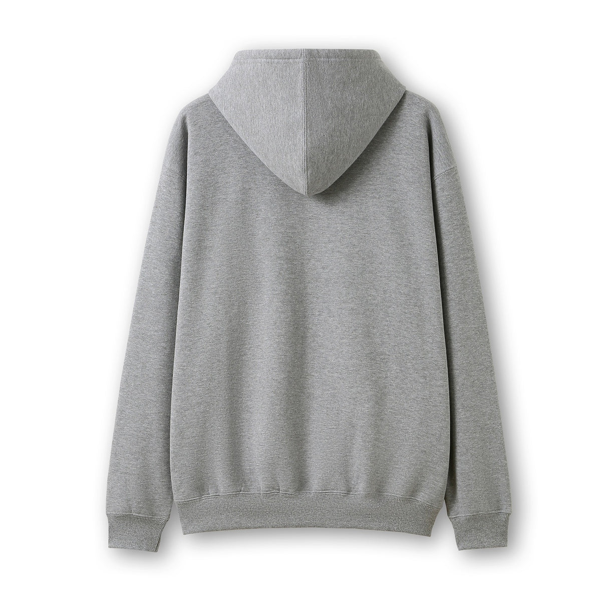 Mens Zip Hoodies with Pocket - Grey Marl - Back