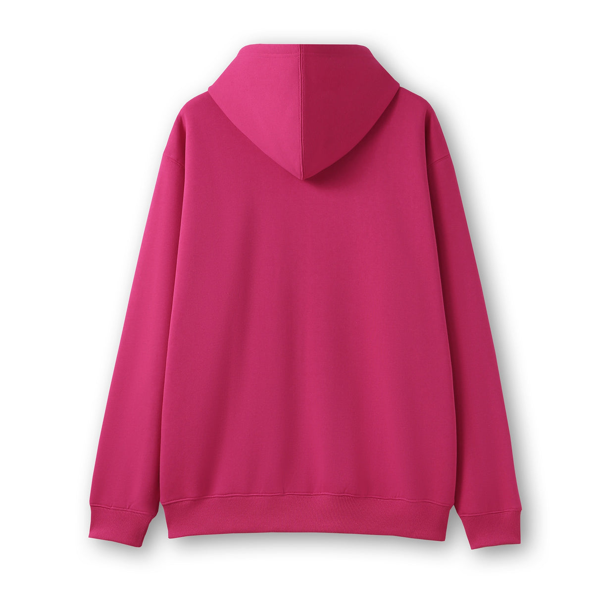 Mens Zip Hoodies with Pocket - Hot Pink - Back