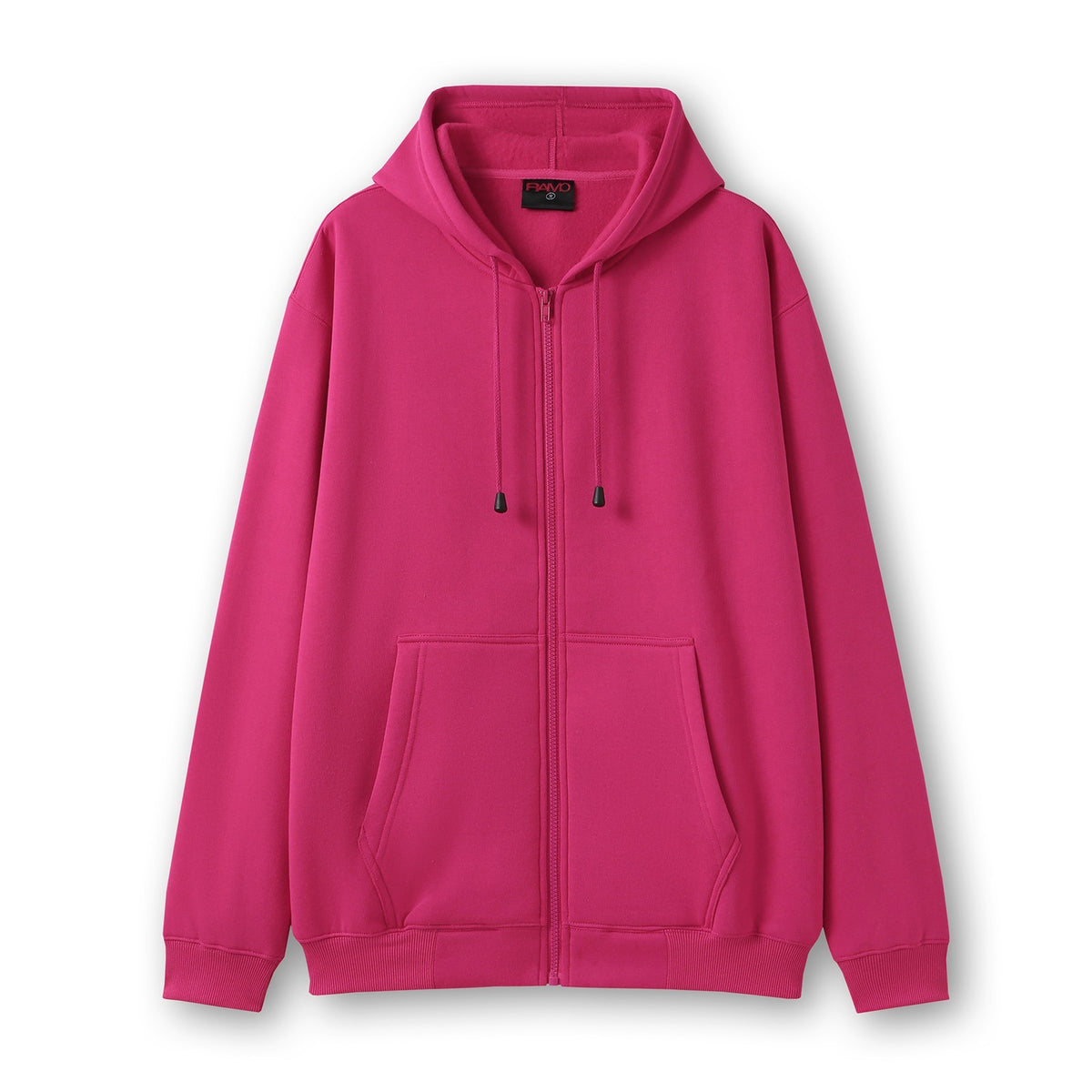 Mens Zip Hoodies with Pocket - Hot Pink - Front